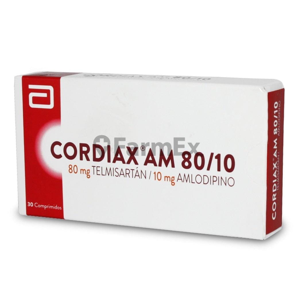 Cordiax Am 80 mg / 10 mg x 30 comprimidos Farmex-BanMedica-Persistente
